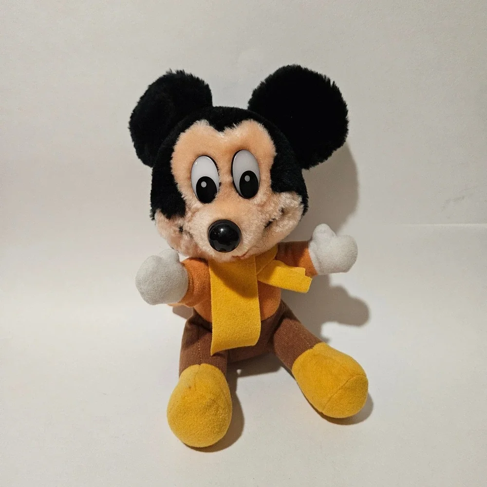 Vintage Mickey Mouse Christmas Carol Bob Cratchit Plush Disney Korea 7.5 inch